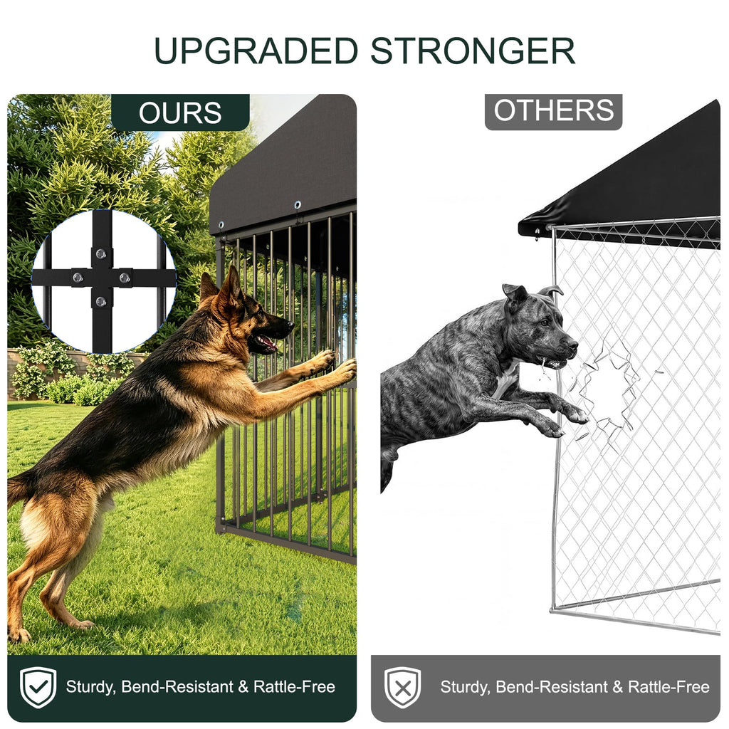 20x10 FT Heavy Duty Outdoor Dog Kennel with Cover X450