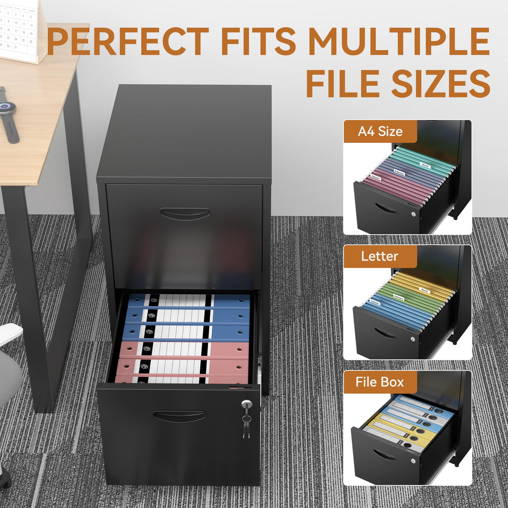 2 Drawer Metal File Cabinet with Lock G896636