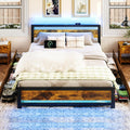 King Size Wood Bed Frame with 4 Storage Drawers G232010