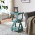 3-Tier Twisted Wood End Table with Open Storage Shelves O381
